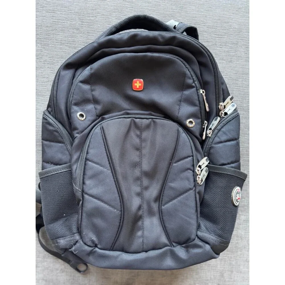 Swissgear ScanSmart Tech Laptop Backpack Black Airflow Multi-Pocket Travel Bag